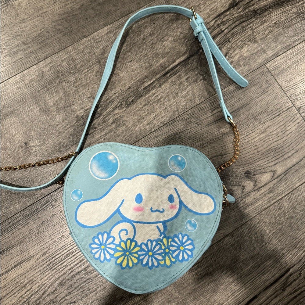 Cute Heart-Shaped Blue Crossbody Bag